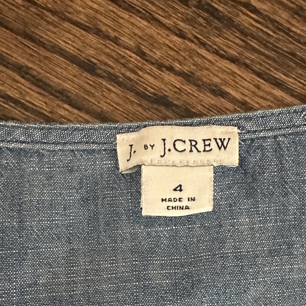 J. Crew Factory Chambray Wrap Blouse 💙🩵 - Picture 5 of 11